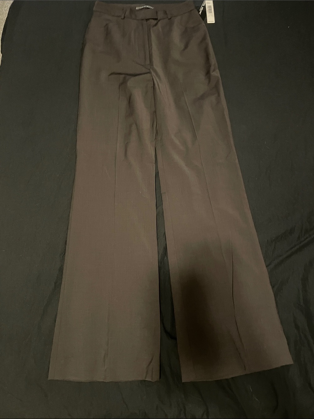 Dark brown wide leg dress pants